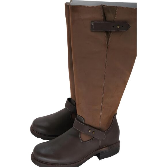 LUKEES by MUK LUKS Brown Tall Riding Boots Strap Detail Women's US 9 - Picture 2 of 6
